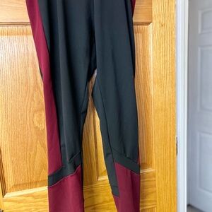 Black and Burgundy Leggings
